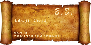 Babaji Dávid névjegykártya