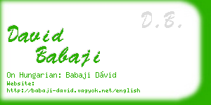 david babaji business card